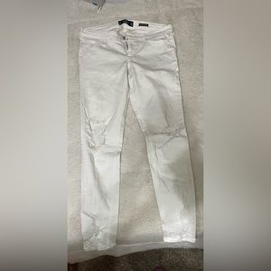 Hollister white rip jeans